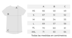 guia de tallas camisetas asociacion yo no renuncio